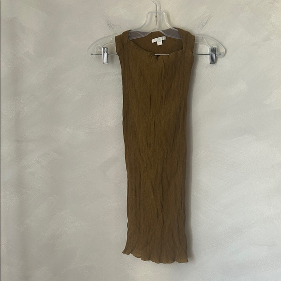 COS Cupro-Silk Mix Cowl Neck Plisse racerback sleeveless tank top sz small 36 - Picture 2 of 9